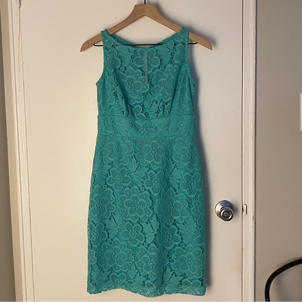 Studio I Teal Lace Midi Dress
